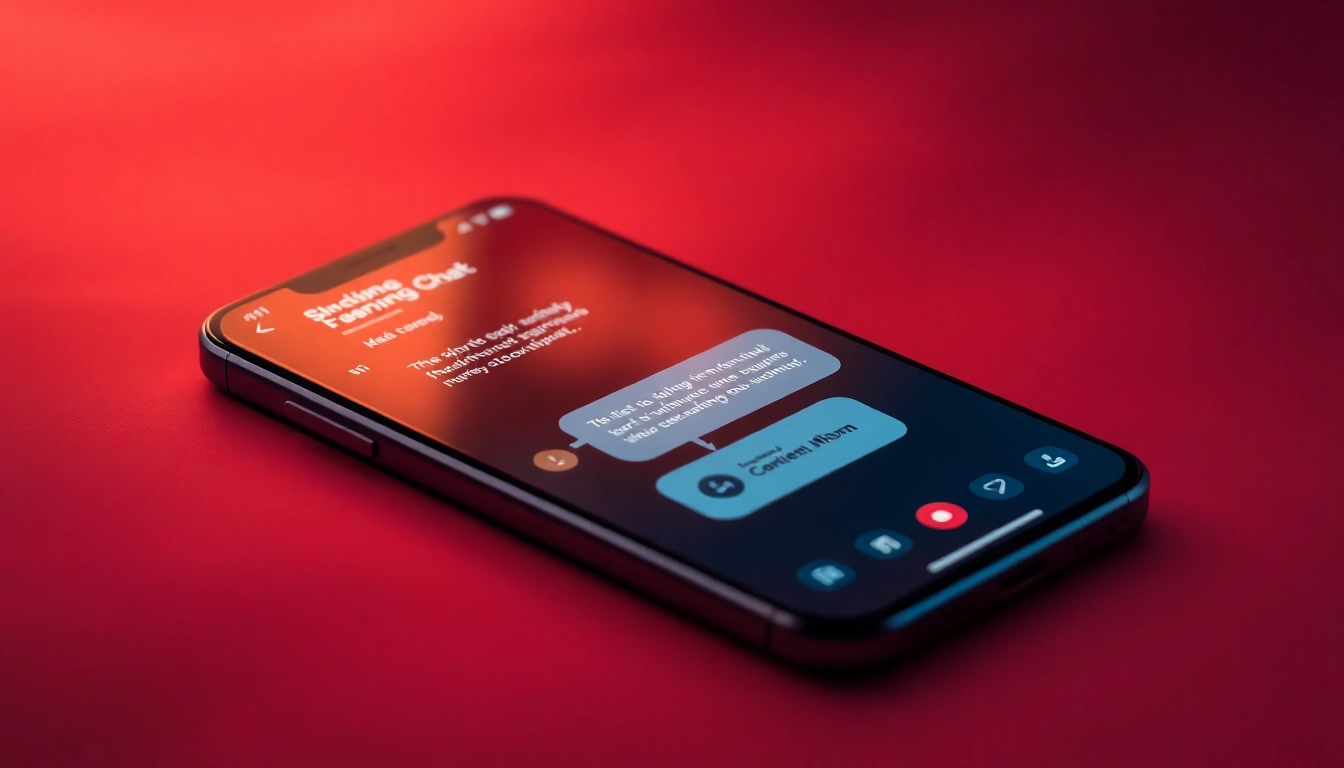 Scene depicting a user engaging with a nsfw ai chat platform on a sleek device, highlighting privacy and advanced AI interaction with a focus on adult conversations, accessible and engaging for mature audiences.