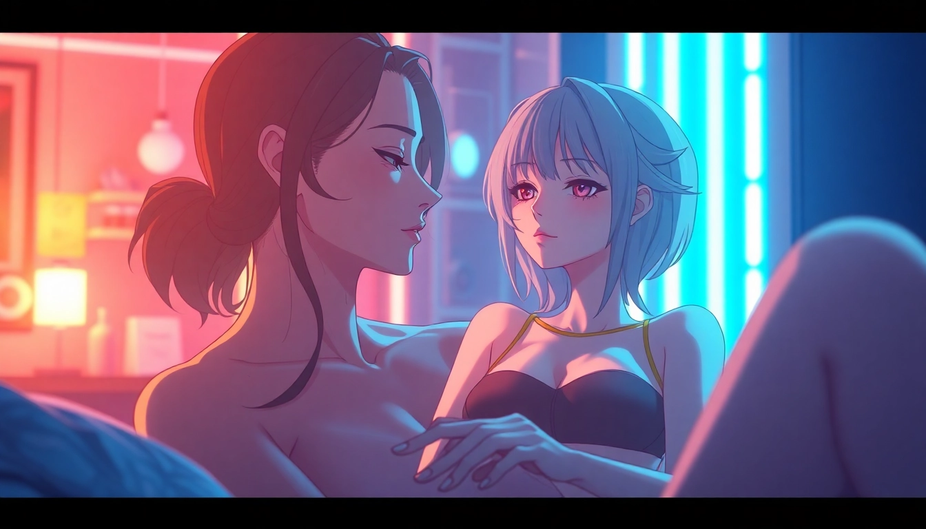 Detailed NSFW AI-generated scene featuring realistic and anime characters, focusing on intimacy and advanced visual quality for adult content enthusiasts.