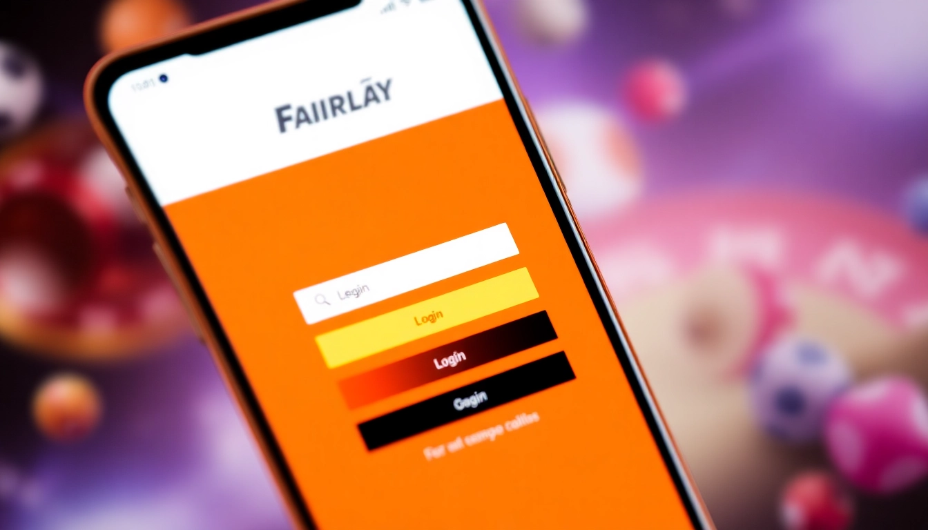 Fairplay online login page displayed on a smartphone, highlighting user-friendly interface and vibrant colors for seamless sports betting access in India.