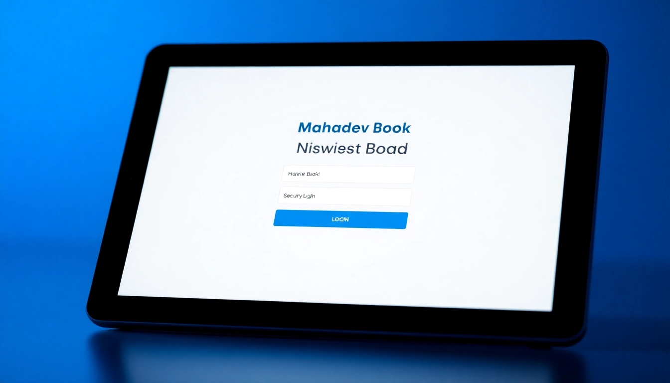 Mahadev book login page displayed on a smartphone with secure login features, highlighting ease